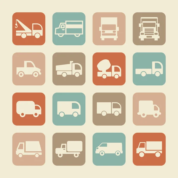 Ícones de caminhão — Vetor de Stock