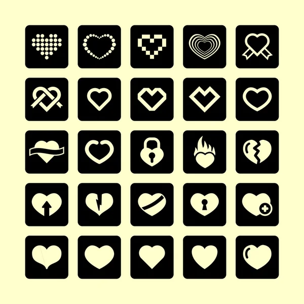 Iconos del corazón — Archivo Imágenes Vectoriales