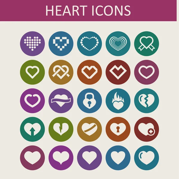 Iconos del corazón — Archivo Imágenes Vectoriales