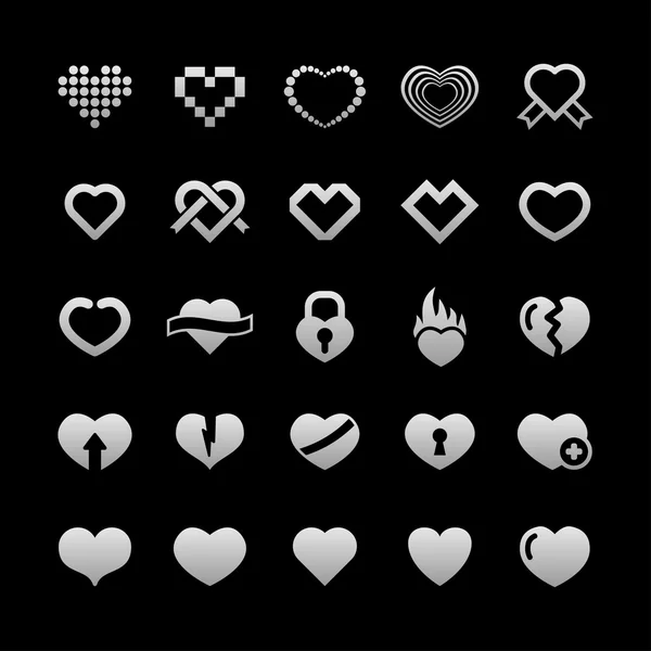 Сердечные иконы — стоковый вектор