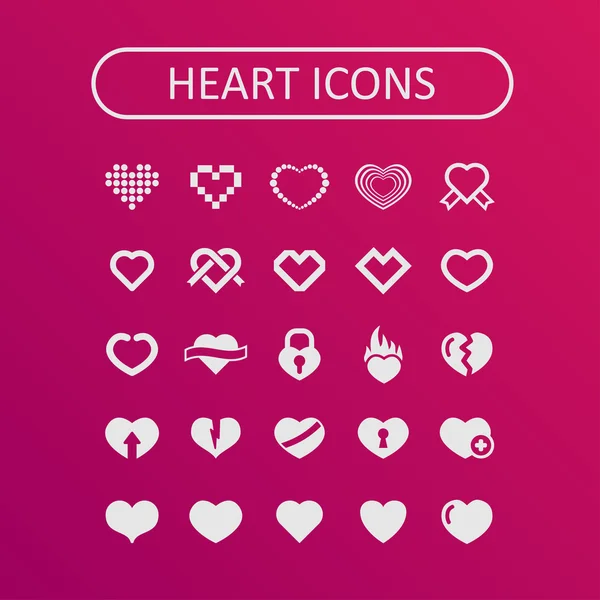 Iconos del corazón — Archivo Imágenes Vectoriales