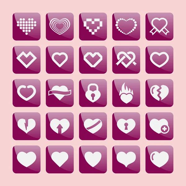 Heart icons — Stock Vector