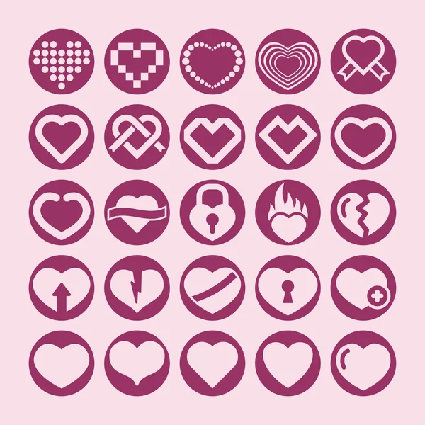 Iconos del corazón — Archivo Imágenes Vectoriales