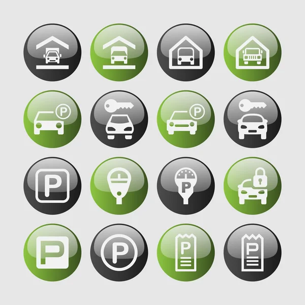 Icone di parcheggio — Vettoriale Stock