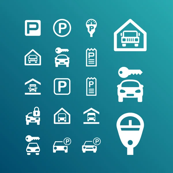 Parking icons — Stock Vector