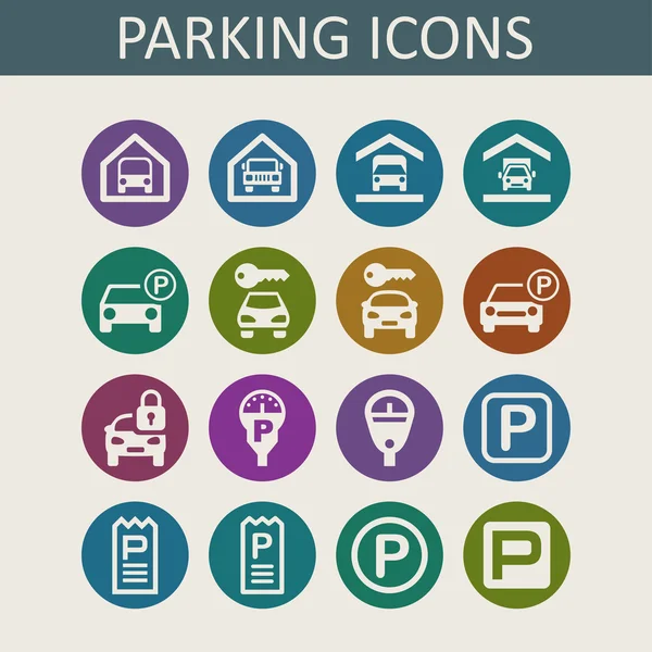 Parking icons — Stock Vector