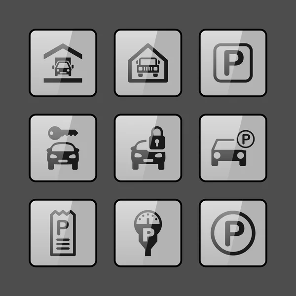Parkering ikoner — Stock vektor