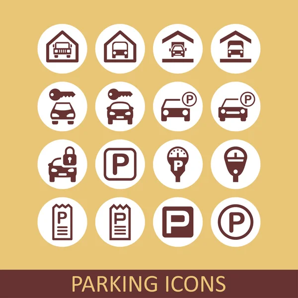 Parking icons — Stock Vector