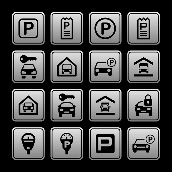 Parking icons — Stock Vector