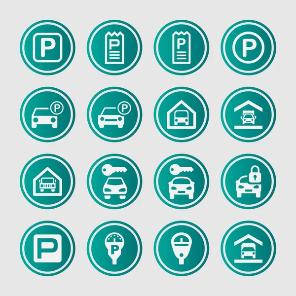 Parking icons — Stock Vector