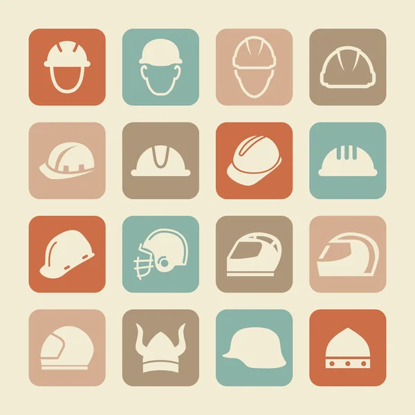 Helmet icons — Stock Vector