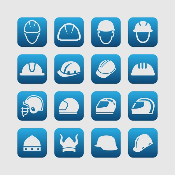 Iconos del casco — Vector de stock