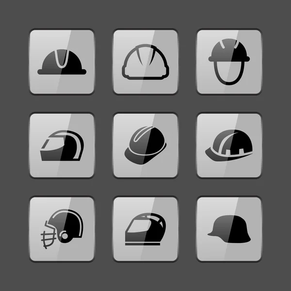 Helmet icons — Stock Vector