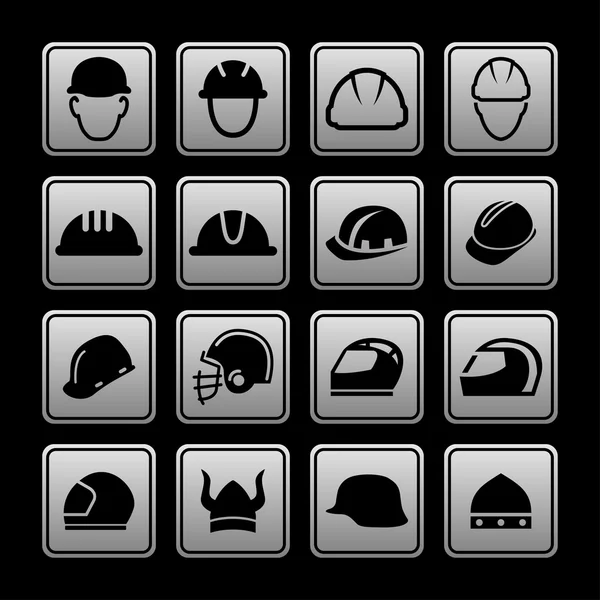 Helmet icons — Stock Vector