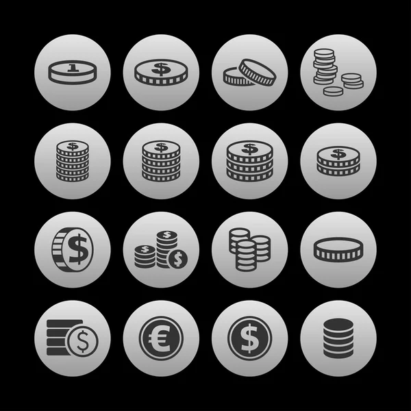 Coin icons — Stock Vector