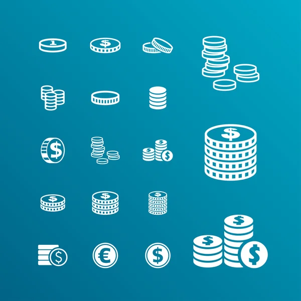 Coin icons — Stock Vector