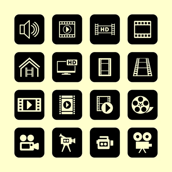 Video icons — Stock Vector