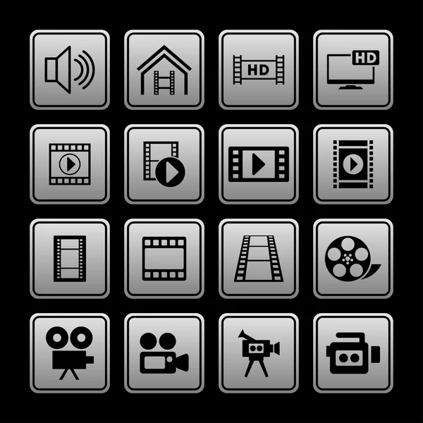 Video icons — Stock Vector