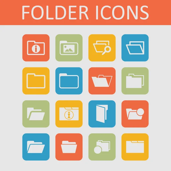 Iconos de carpeta — Vector de stock