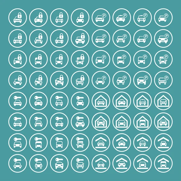 Ícones de estacionamento — Vetor de Stock