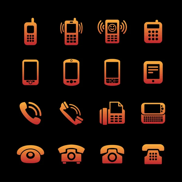 De pictogrammen van de telefoon — Stockvector
