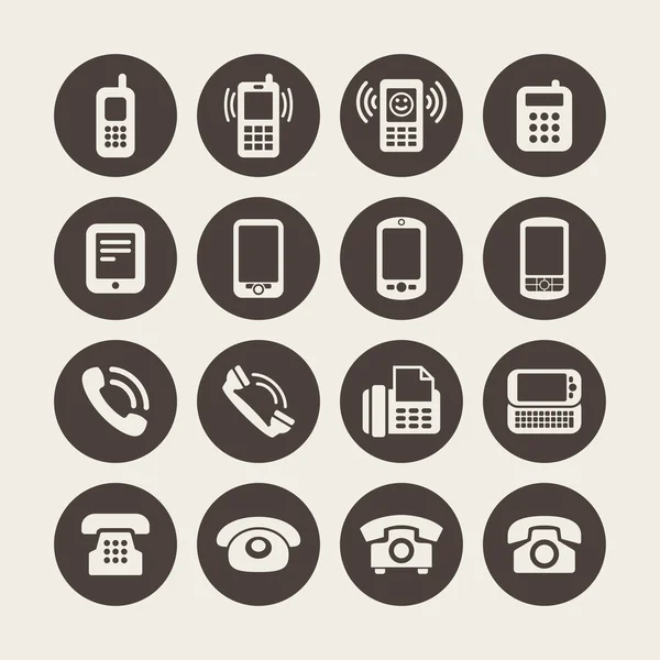 De pictogrammen van de telefoon — Stockvector