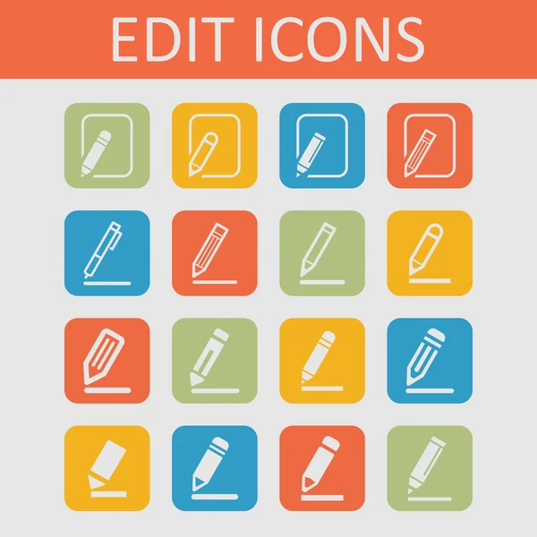 Editar iconos — Vector de stock