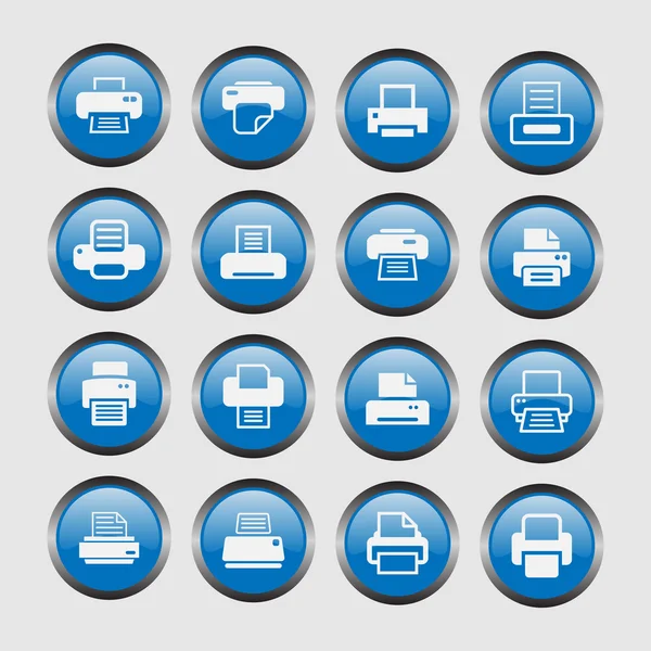 Iconos de impresión — Vector de stock