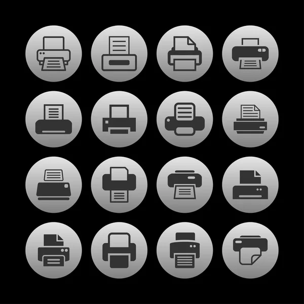 Iconos de impresión — Vector de stock