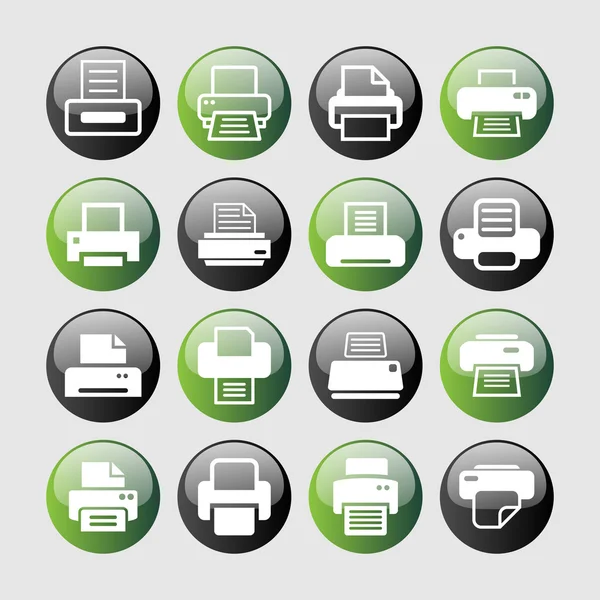 Iconos de impresión — Vector de stock