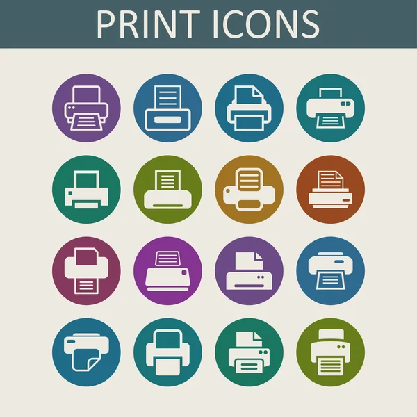 Imprimer des icônes — Image vectorielle