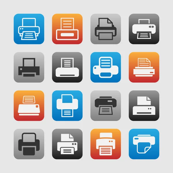 Print icons — Stock Vector