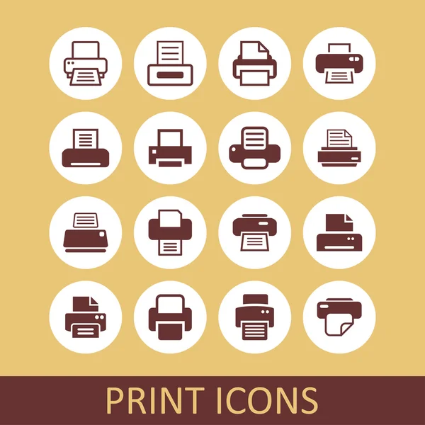 Iconos de impresión — Vector de stock