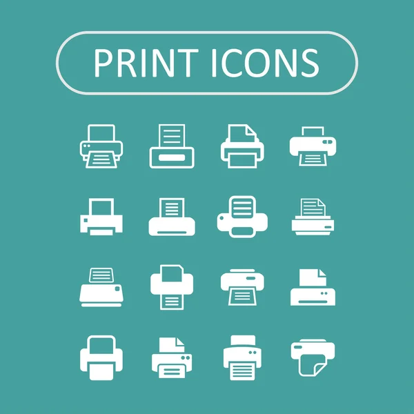 Iconos de impresión — Vector de stock