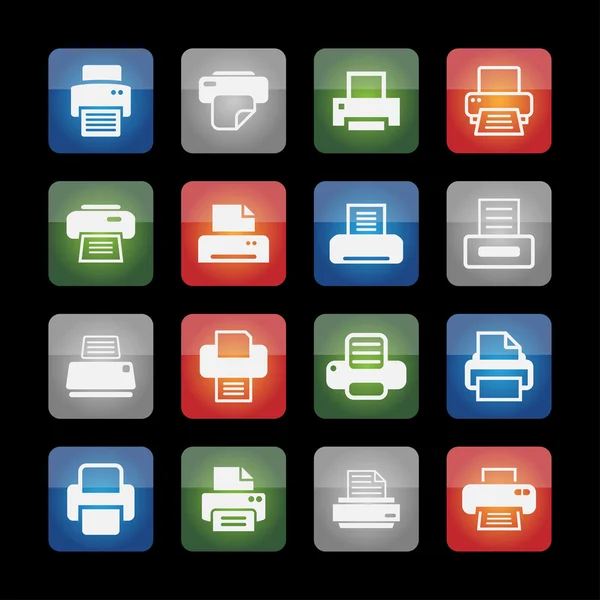 Iconos de impresión — Vector de stock