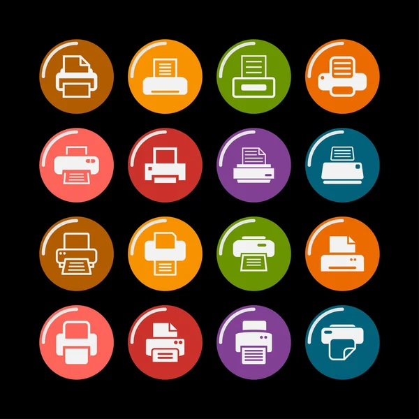 Print icons — Stock Vector