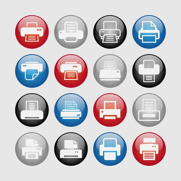 Iconos de impresión — Vector de stock