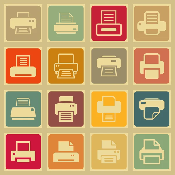 Print icons — Stock Vector