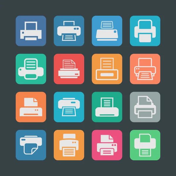 Print icons — Stock Vector