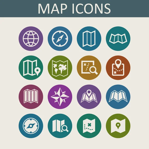 Karta ikoner — Stock vektor
