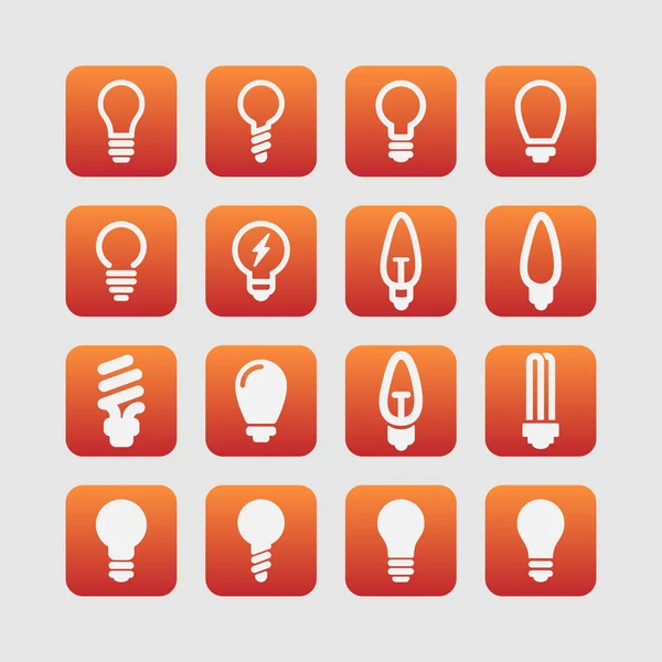 Lamp pictogrammen — Stockvector