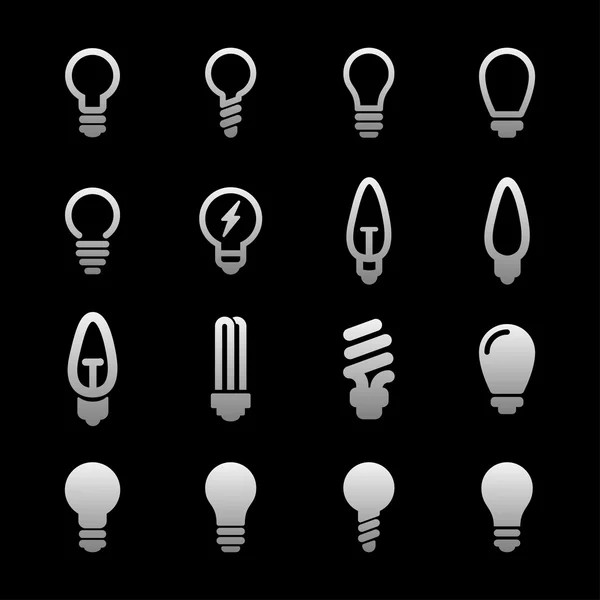 Iconos de lámpara — Vector de stock