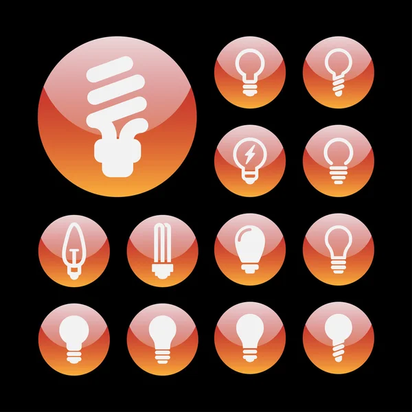 Lamp pictogrammen — Stockvector