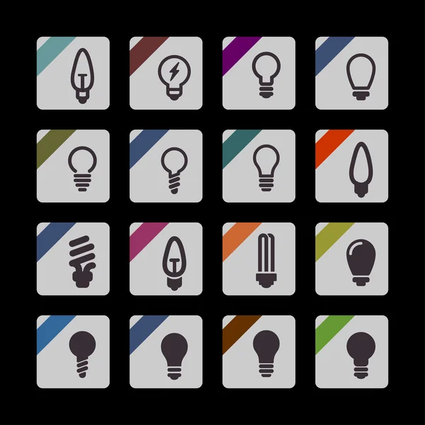 Lamp pictogrammen — Stockvector