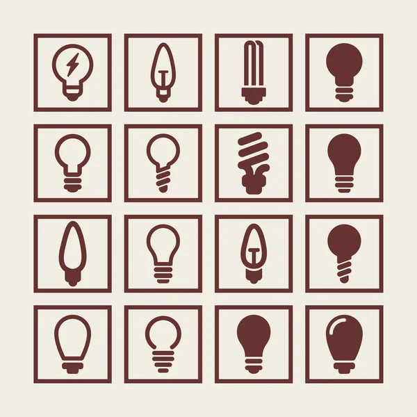 Lamp pictogrammen — Stockvector