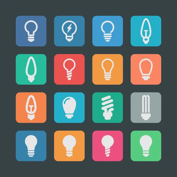 Lamp pictogrammen — Stockvector