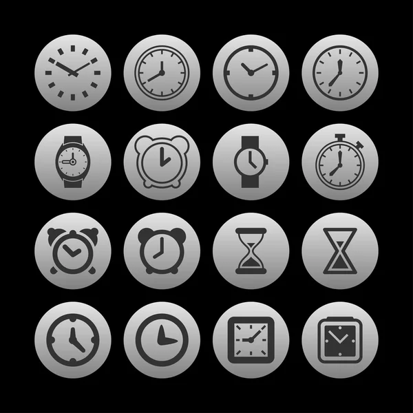 Iconos del reloj — Vector de stock