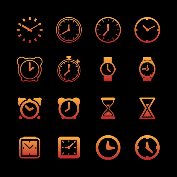 Iconos del reloj — Vector de stock