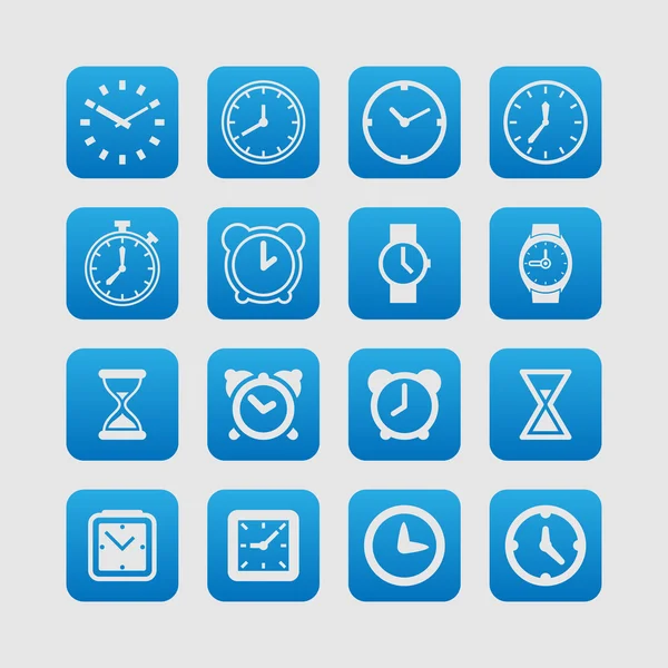 Iconos del reloj — Vector de stock