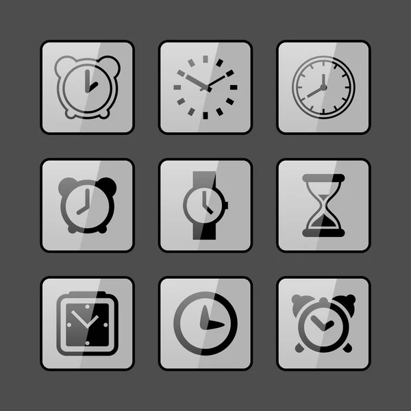 Clock icons — Stock Vector